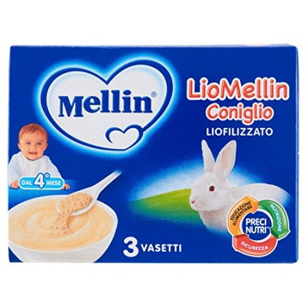 Mellin Liomellin Coniglio Liofilizzato - 3 Vasetti da 10gr