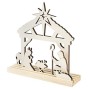Presepe 3D in legno, con statuette e piedistallo, da dipingere e decorare, elementi in legno, 7 statuette