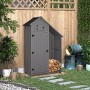 Outsunny Casetta Porta Attrezzi da Giardino in Legno di Abete Impermeabile con Ripiani e Legnaia, Grigia 129x51.5x180cm