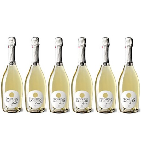 Vino Bianco Pecorino Spumante Brut Cristal - Cantine"LAMPATO" Colline Pescaresi - Abruzzo - Italy - Box da 6 Bottiglie da 0,75 l