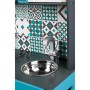 Janod- Maxi Legno Lagoon Cucina Giocattolo con Frigo, Forno e Microonde, Gioco di Emulazione e Abilità, 15 Accessori Inclusi, A