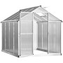 Outsunny Serra per Piante Orto Tetto Regolabile Telaio in Alluminio 242 x 190 x h 195 cm