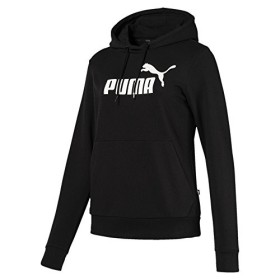 PUMA Ess Logo Hoody FL, Felpa Donna, Nero (Cotton Black), S