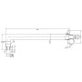 Braccio Doccia Ottone Cromato Prolunga Soffione Doccia Bagno Fisso Attacco Standard