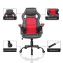 Rebecca Mobili Sedia Per Ufficio, Poltrona Gaming Nera, Finta Pelle Nylon, Girevole Imbottita - Misure: 109,5/120 x 66 x 63 cm (