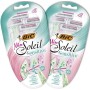 BIC RAZORS Miss Soleil Sensitive Rasoio Usa e Getta 3 Lame Mobili, Confezione da 2 Pacchi a 4 Pezzi