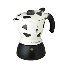 Bialetti Moka Mukka Express Caffettiera per Cappuccino Espresso Cremoso, Alluminio, Bianco, 2 tazze