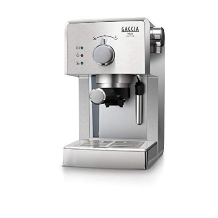 Gaggia RI8437/11 Viva Prestige Macchina da Caffè Espresso Manuale, per Macinato e Cialde, 1025W, Acciaio Inox