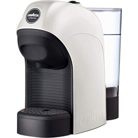 Lavazza A Modo Mio, Macchina per Caffé Espresso Tiny con 64 Capsule Incluse, Bianca