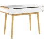 Relaxdays Scrivania con Cassetti, Tavolino Design Nordico, Scrittoio, Tavolo per Studio & Cameretta, 73 X 100 X 45 Cm,Bianco, 73