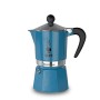 Bialetti Rainbow Caffettiera Colorata, Alluminio, Blu, 3 Tazze
