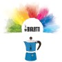Bialetti Rainbow Caffettiera Colorata, Alluminio, Blu, 3 Tazze