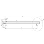 Braccio Doccia Ottone Cromato Prolunga Soffione Doccia Bagno Fisso Attacco Standard