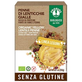 Probios Penne 100% Lenticchie Gialle Bio senza Glutine - Confezione da 12 x 250 g