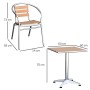 Outsunny Set Tavolo e 4 Sedie da Giardino e Terrazza, Arredamento da Esterno in Alluminio e Plastica, Colore Legno