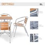 Outsunny Set Tavolo e 4 Sedie da Giardino e Terrazza, Arredamento da Esterno in Alluminio e Plastica, Colore Legno