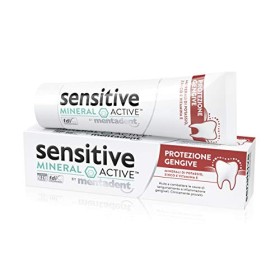 Mentadent Dentifricio Sensitive Mineral Active Protezione Gengive Sensibili, Previeni il Sanguinamento delle Gengive, la Sensibi