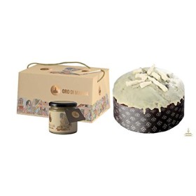 Fiasconaro 5117 Panettone Oro di Manna, con Cioccolato alla Gianduia e Crema alla Manna da Spalmare, Ricoperto di Cioccolato Bia