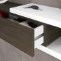 Habitdesign 0E6743BO – Mobili da Ingresso con cassetto e Specchio, mobili d'ingresso Modello Noon, Rifinito in Bianco Brillant