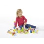 Smoby Eichhorn 100002226 - Secchiello con Mattoncini di Legno Colorati, 50 Pezzi