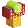 Smoby Eichhorn 100002226 - Secchiello con Mattoncini di Legno Colorati, 50 Pezzi