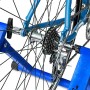 Relaxdays 10018322_45, Trainer Pieghevole Bicicletta 6 velocità, Cerchi da 26-28, Blu e Verde Unisex Adulto, 1 pz