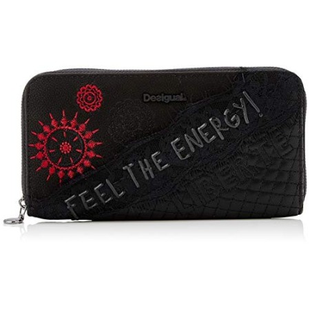 Desigual Wallet Rep Comunika Zip ARO, Portafogli Donna, Nero (Nero), 2x9.5x19 cm (B x H x T)