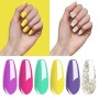 Vishine – Set di 6 smalti gel semi-permanenti, colori giallo rosa turchese Soak Off UV LED Nail Polish ideale regalo 8 ml