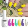 Vishine – Set di 6 smalti gel semi-permanenti, colori giallo rosa turchese Soak Off UV LED Nail Polish ideale regalo 8 ml