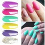 Vishine – Set di 6 smalti gel semi-permanenti, colori giallo rosa turchese Soak Off UV LED Nail Polish ideale regalo 8 ml