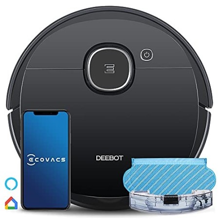 Robot aspirapolvere ECOVACS DEEBOT OZMO920, 2-in-1 Aspira e Lava con tecnologia laser Smart Navi 3.0, Mappatura multi piano, Bar
