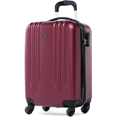FERGÉ set di 3 valigie viaggio Marsiglia - bagaglio rigido dure leggera 3 pezzi valigetta 4 ruote rosso