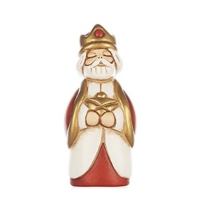 THUN® - Re Magio Gaspare con Mirra - Versione Rossa - Statuine Presepe Classico - Ceramica - I Classici