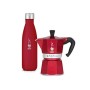 Bialetti Moka To Go Set, Moka Express Red da 3 Tazze y Bottiglia Termica Red da 500 ml, Confezione Regalo