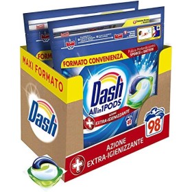 Dash Pods Allin1 Detersivo Lavatrice in Capsule Igienizzante, Maxi Formato da 49 x 2 Pezzi, 98 Lavaggi
