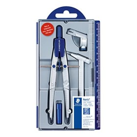 STAEDTLER set compasso Noris con prolunga, adattatore universale e mine di ricambio, per la scuola, 550 02