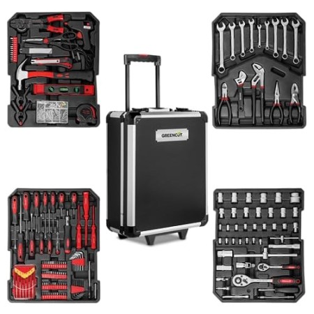 Greencut TOOLS819 Cassetta Portattrezzi Trolley Valigia Portautensili 819 Pezzi