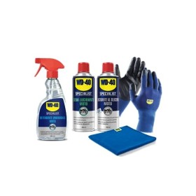 WD-40 Specialist Moto - Kit Pulizia Moto con 1 x Detergente 500 ml, 1 x Lucidante al Silicone 400 ml, 1 x Cera Lucidante 400 ml,