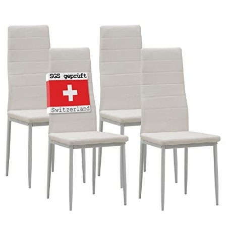 Albatros 2552 Milano Set di 4 sedie da Pranzo, Bianco