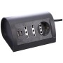 BTicino S3711GU Multipresa da Scrivania con Presa USB, 1.5A, 3500 W, 250 V, Cavo da 2 m, Grigio Antracite