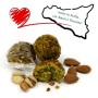 Paste di mandorla siciliane al PISTACCHIO con granella, in grazioso box regalo (gr. 400). RAREZZE: prodotti tipici siciliani, ca