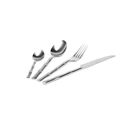 Excelsa bambù Servizio Posate 24 Pezzi, Acciaio Inox 18/0