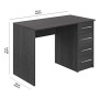 Movian, scrivania con 4 cassetti in stile moderno, modello Idro, 56 x 110 x 73 cm, colore grigio