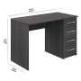 Movian, scrivania con 4 cassetti in stile moderno, modello Idro, 56 x 110 x 73 cm, colore grigio