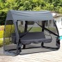 Outsunny Dondolo da Giardino 3 Posti Trasformabile in Letto con Zanzariera Cuscino Struttura in Ferro 240 × 140 × 197cm Grigio