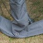 Outsunny Dondolo da Giardino 3 Posti Trasformabile in Letto con Zanzariera Cuscino Struttura in Ferro 240 × 140 × 197cm Grigio