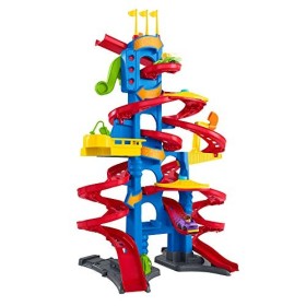 Fisher-Price- Little People Skyway Città Trasformabile, Playset Pista con Due Veicoli Wheelies Inclusi, Giocattolo 1+ Anni, Mul