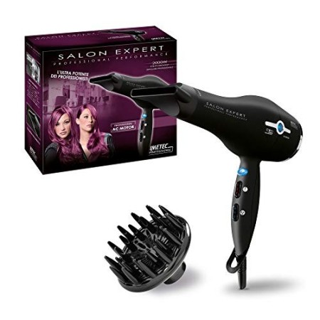 Imetec Salon Expert P4 2500 ION Asciugacapelli Professionale, Potenza 2000 W, Tecnologia a Ioni, Rivestimento in Ceramica e Torm