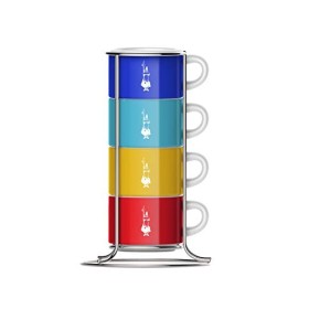 Bialetti Set 4 tazze Impilabili, Porcellana