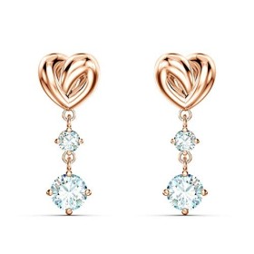 Swarovski Orecchini Lifelong Heart, Bianco, Placcato Color Oro Rosa